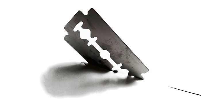 a sharp razor blade