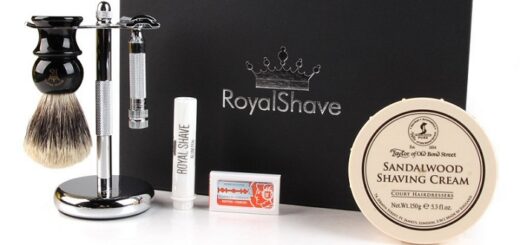 a complete fancy shaving set