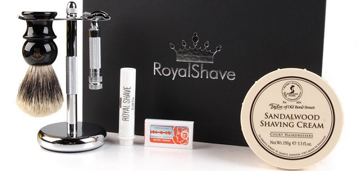 a complete fancy shaving set