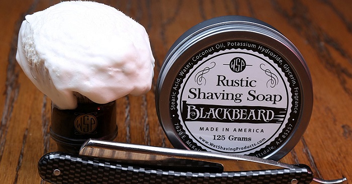 a Rustic shaving soap and a brush